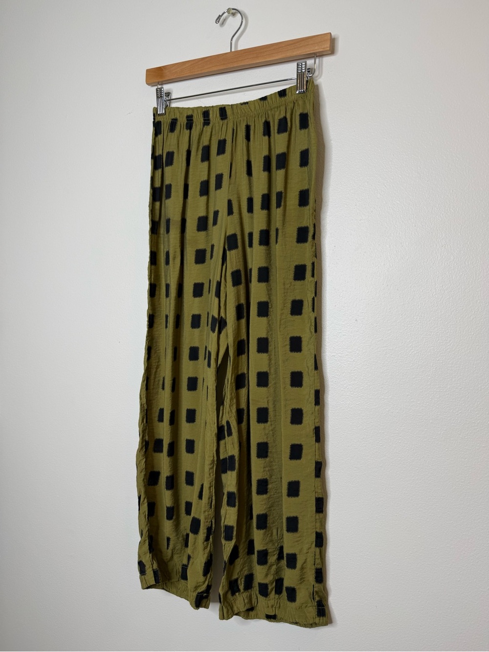 Cut Loose Cropped Pants with Darks Barrel Balloon Leg Geometrical Print green xs - Picture 3 of 11